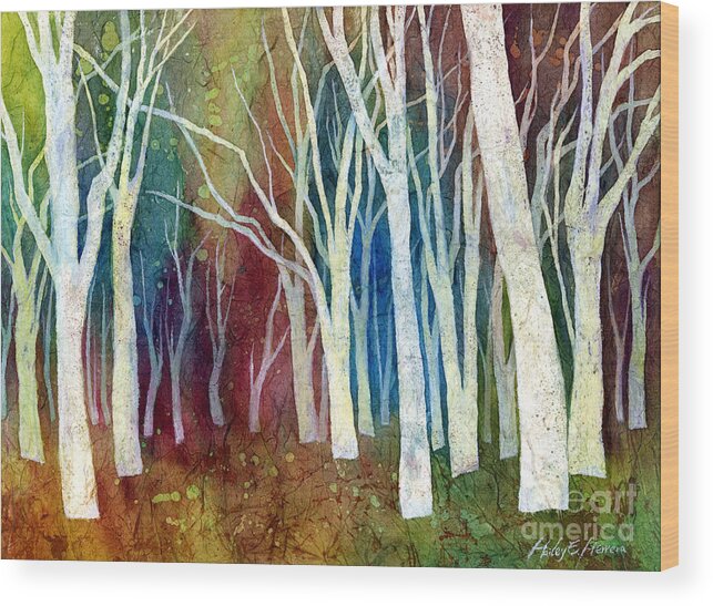 White Forest Wood Print featuring the painting White Forest I by Hailey E Herrera