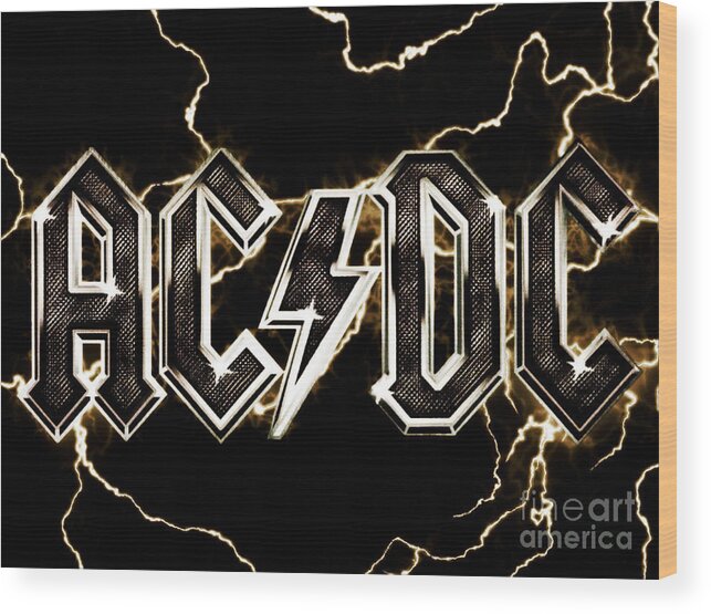 best collection AC/DC Band design Wood Print by Kuncupken Pixels