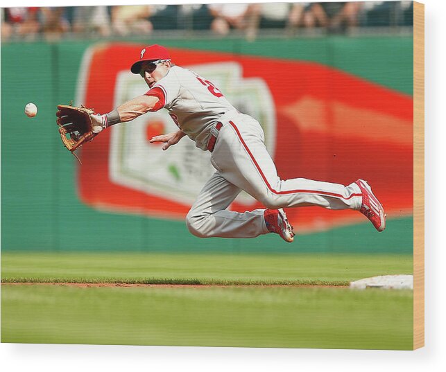 Second Inning Wood Print featuring the photograph Chase Utley by Jared Wickerham