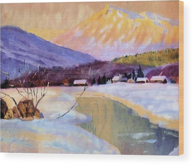 Cold Wood Print featuring the painting Cold Valley  by Joel Smith
