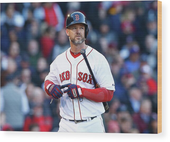 American League Baseball Wood Print featuring the photograph David Ross by Jared Wickerham