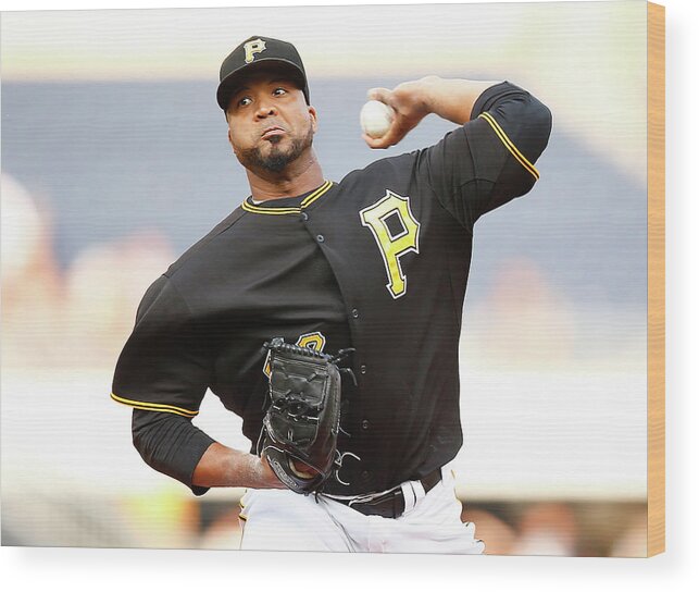 People Wood Print featuring the photograph Francisco Liriano by Jared Wickerham