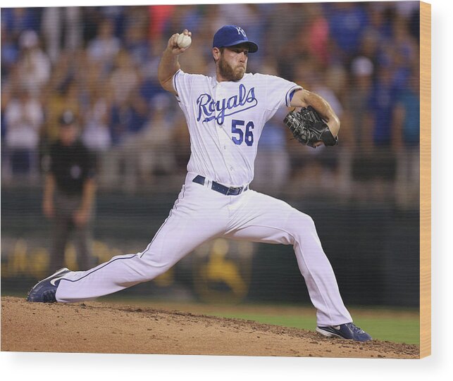 Ninth Inning Wood Print featuring the photograph Greg Holland by Ed Zurga