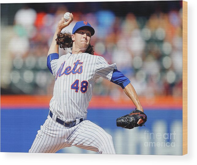 Jacob Degrom Wood Print featuring the photograph Jacob Degrom by Jim Mcisaac