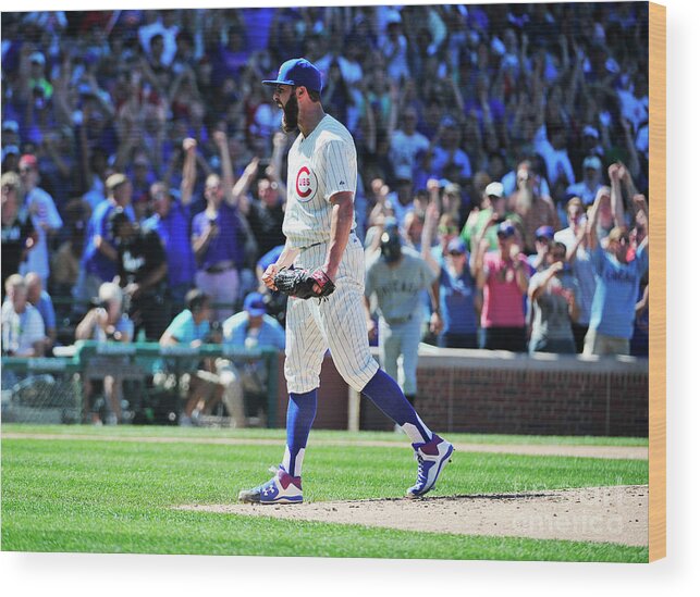 People Wood Print featuring the photograph Jake Arrieta by David Banks