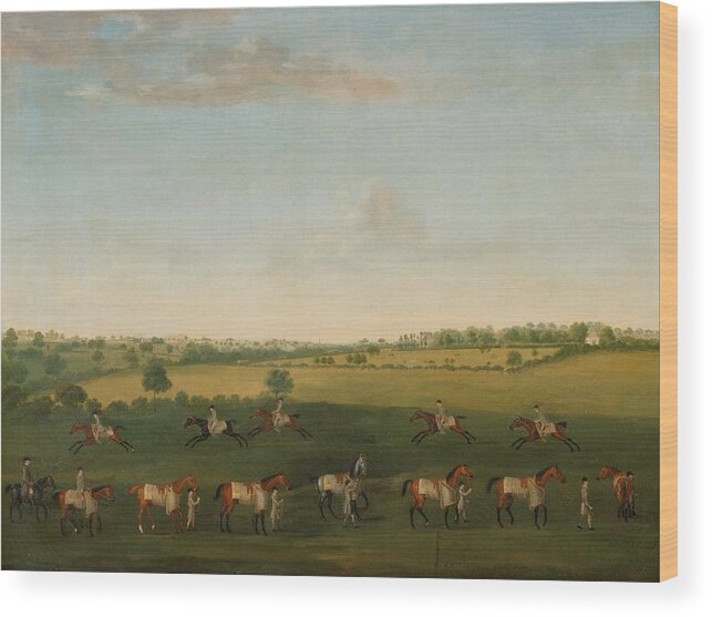 Francis Sartorius Wood Print featuring the painting Sir Charles Warre Malet's String of Racehorses at Exercise #2 by Francis Sartorius