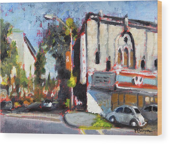 Whiteside Theatre Wood Print featuring the painting The Whiteside Theatre #1 by Mike Bergen