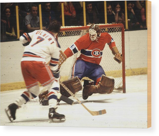 Rod Gilbert Wood Print featuring the photograph Montreal Canadiens v New York Rangers #11 by B Bennett