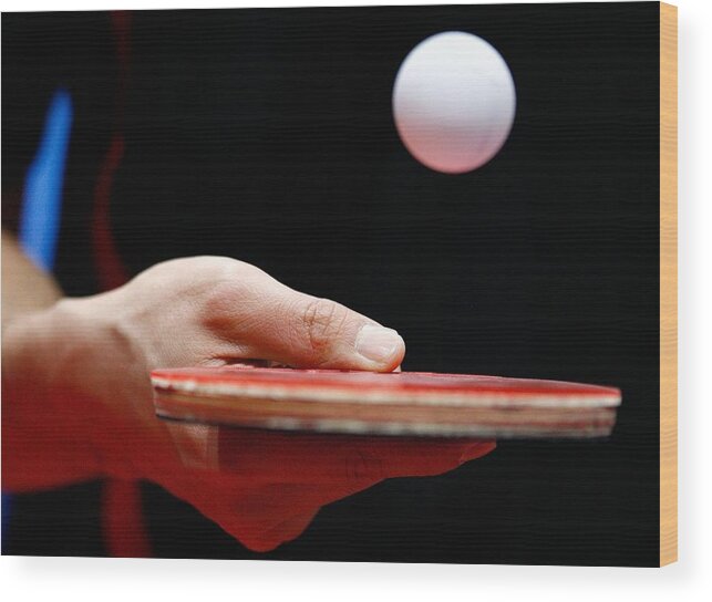Men's Table Tennis Wood Print featuring the photograph 15th Asian Games Doha 2006 - Previews by Al Bello
