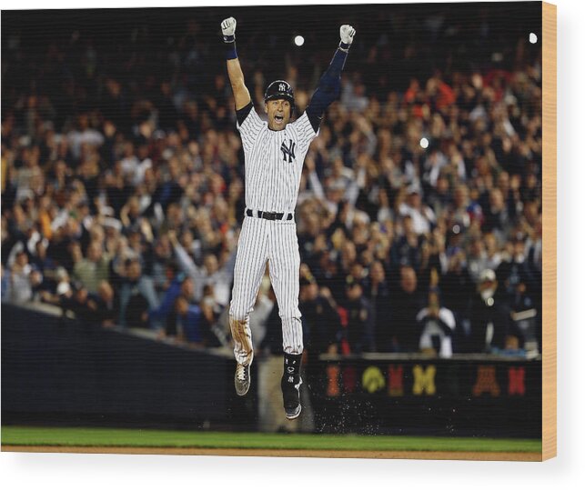 Ninth Inning Wood Print featuring the photograph Derek Jeter #16 by Elsa