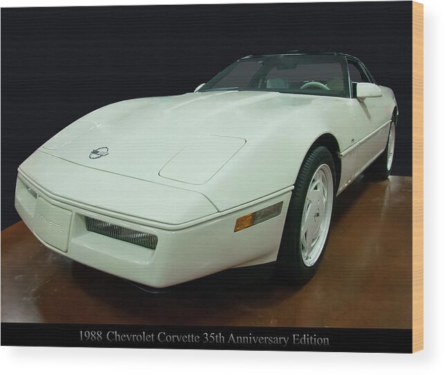 1988 Chevrolet Corvette 35th Anniversary Edition Wood Print featuring the photograph 1988 Chevrolet Corvette 35th anniversary edition by Flees Photos