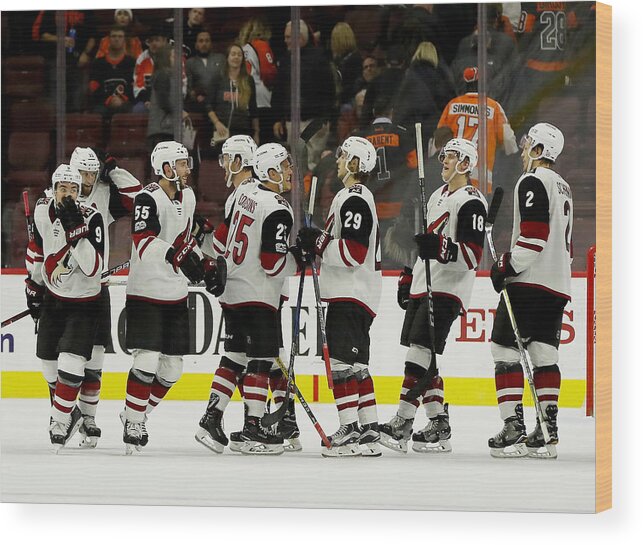 National Hockey League Wood Print featuring the photograph Arizona Coyotes v Philadelphia Flyers #2 by Elsa