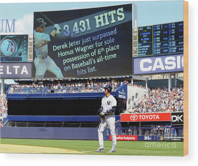 People Wood Print featuring the photograph Derek Jeter by Jim Mcisaac