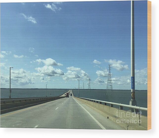 James River Bridge Wood Print featuring the photograph James River Bridge #2 by Catherine Wilson