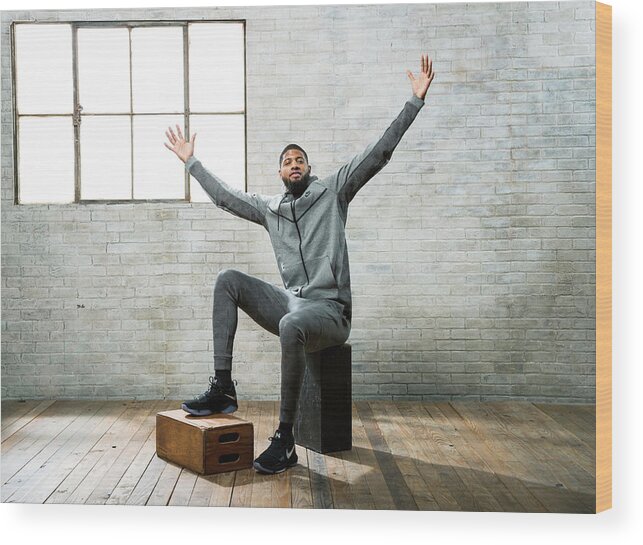 Nba Pro Basketball Wood Print featuring the photograph Paul George by Nathaniel S. Butler