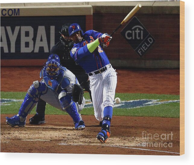 Yoenis Cespedes Wood Print featuring the photograph Yoenis Cespedes by Mike Stobe