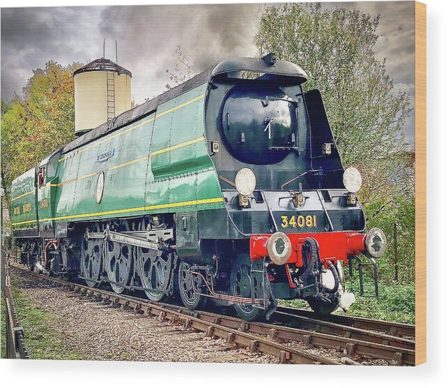 British Wood Print featuring the photograph 92 Squadron 34081 Steam Locomotive #3 by Gordon James