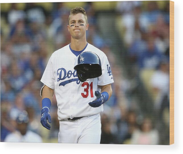 People Wood Print featuring the photograph Joc Pederson by Stephen Dunn