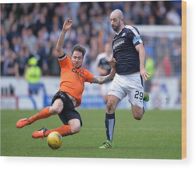 Sports Ball Wood Print featuring the photograph Dundee United v Dundee - Ladbrokes Scottish Premiership #6 by Mark Runnacles