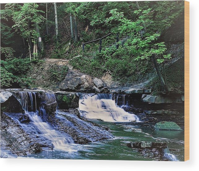 Waterfall Wood Print featuring the photograph Henry Church Falls by Brad Nellis