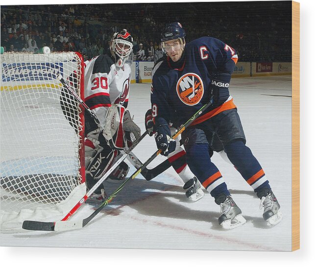 National Hockey League Wood Print featuring the photograph New Jersey Devils v New York Islanders #8 by Jim McIsaac