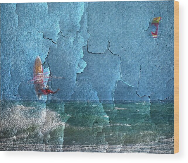 Wind Surf Wood Print featuring the photograph A day of wind surfing by Al Fio Bonina
