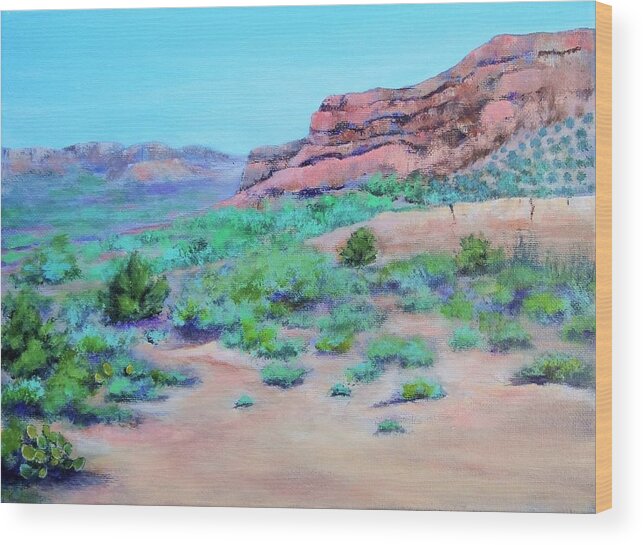 Palo Duro Canyon Wood Print featuring the painting A Place of Wonder- Palo Duro Canyon by Roseanne Schellenberger