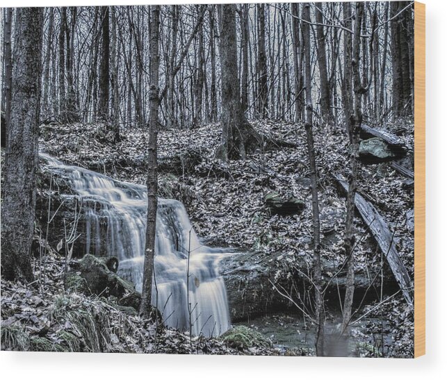  Wood Print featuring the photograph A Secret Falls in the Fall by Brad Nellis