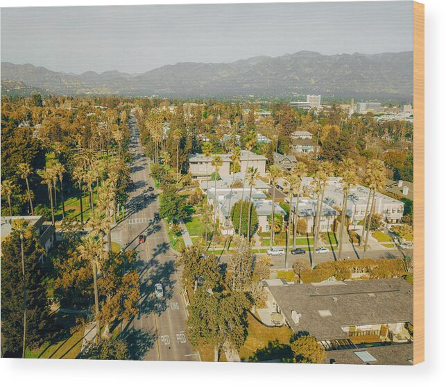 Outdoors Wood Print featuring the photograph Aerial View of Pasadena, California by Ryan Herron