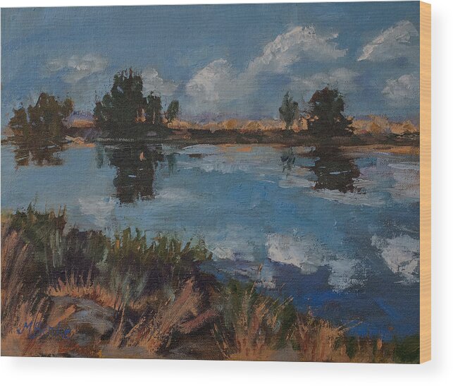 Wyoming River Wood Print featuring the painting Andante by Mary Benke