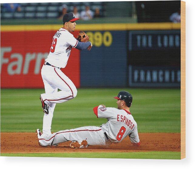 Atlanta Wood Print featuring the photograph Andrelton Simmons and Danny Espinosa by Kevin C. Cox