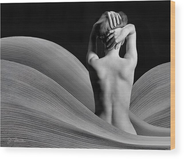 Nude Wood Print featuring the photograph Arising From The Waves - Variation by Joe Bonita