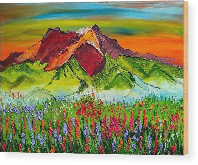  Wood Print featuring the painting Autumn Of Mount Saint Helen's #1 by Dunbar's Local Art Boutique