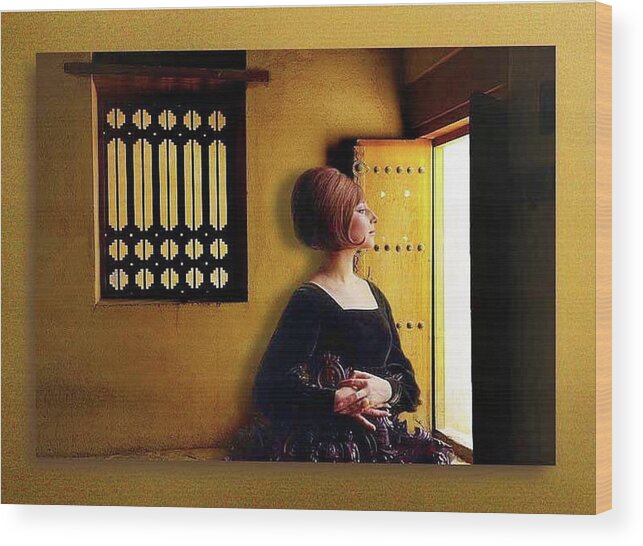  Wood Print featuring the digital art Barbra Streisand 24 by Richard Laeton
