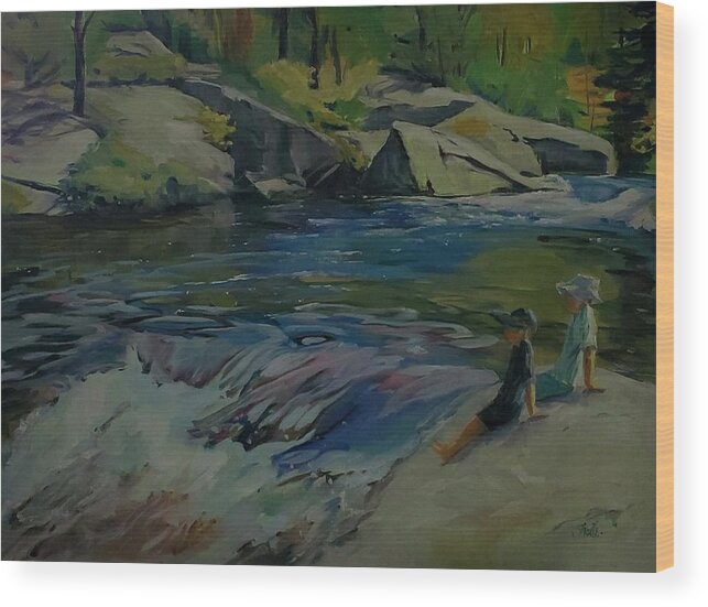 Algonquin Park Wood Print featuring the painting Barron Canyon by Sheila Romard