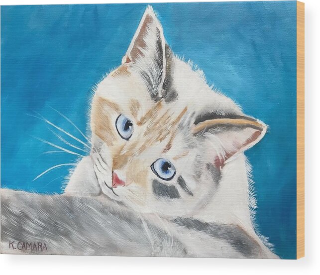 Pets Wood Print featuring the painting Bella by Kathie Camara