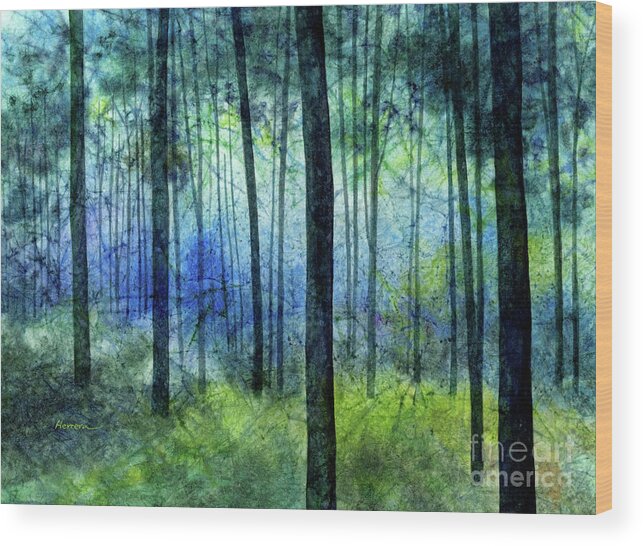 Blue Wood Print featuring the painting Blue Symphony by Hailey E Herrera
