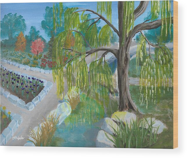Willow Wood Print featuring the painting Botanical Garden by David Bigelow