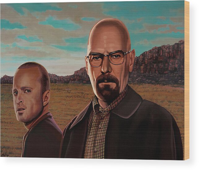 Breaking Bad Wood Print featuring the painting Breaking Bad Painting 2 by Paul Meijering