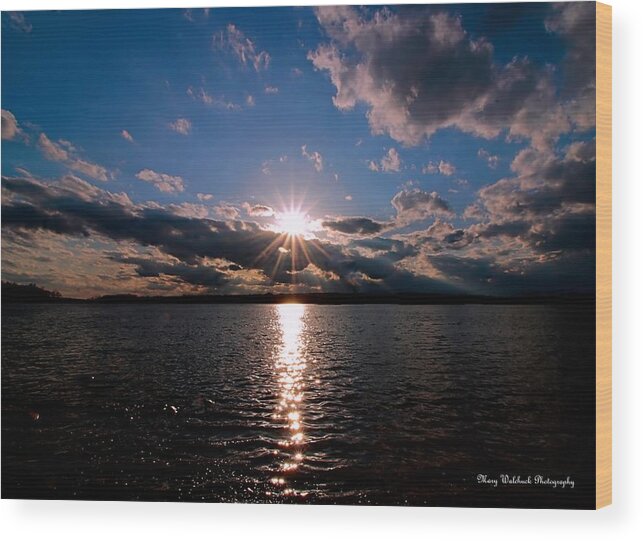 Sunset Wood Print featuring the photograph Brilliant Sun by Mary Walchuck