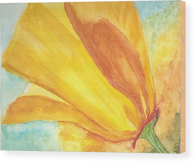 Watercolor Wood Print featuring the painting California Gold by Diane Chinn