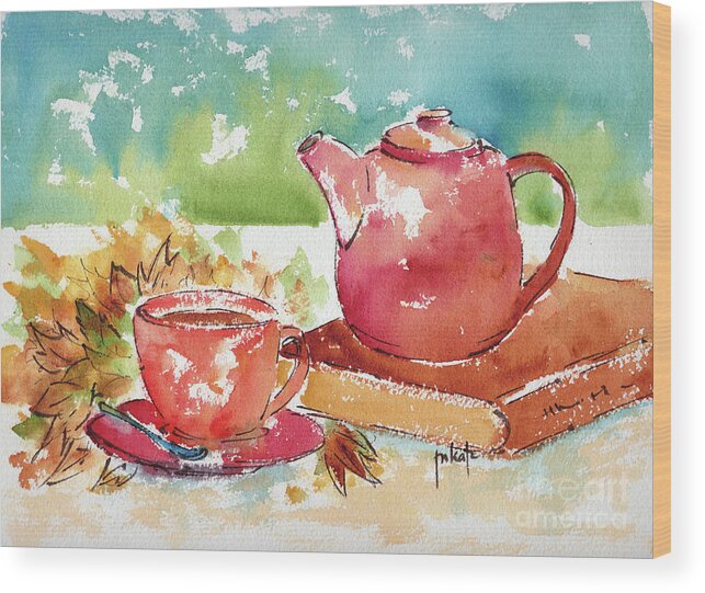 Impressionism Wood Print featuring the painting Care For A Cuppa by Pat Katz