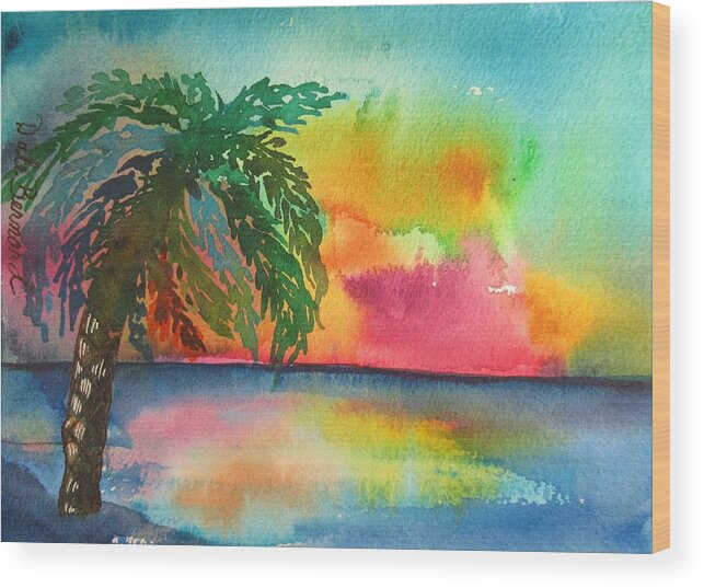 Tropical Wood Print featuring the painting Castaway by Dale Bernard