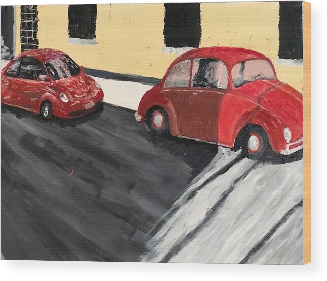 Antique Autos Wood Print featuring the painting Cherry Bomb by Bethany Beeler