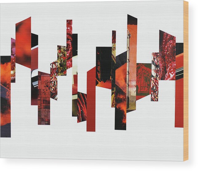 Collage Wood Print featuring the photograph Crosscut#128 by Robert Glover