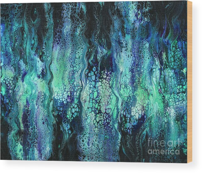 Sea Wood Print featuring the painting Deep Sea Dreams IV by Lucy Arnold