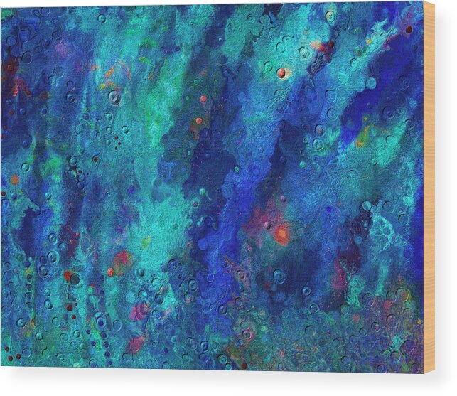 Abstract Wood Print featuring the digital art Depths of the Sea by Sandra Selle Rodriguez