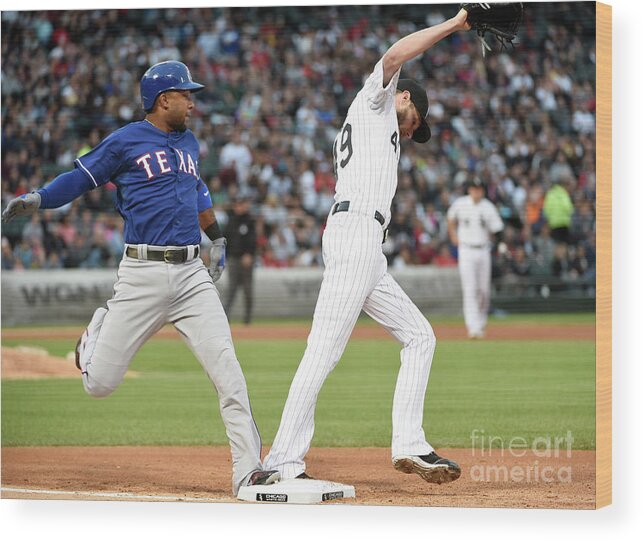 People Wood Print featuring the photograph Elvis Andrus and Chris Sale by David Banks