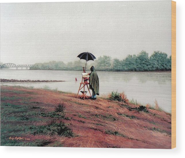 Landscape Wood Print featuring the painting En Plein Air by George Lightfoot