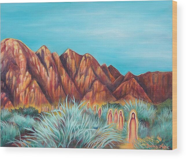 Southern Utah Wood Print featuring the painting Exodus by Darcy Lee Saxton